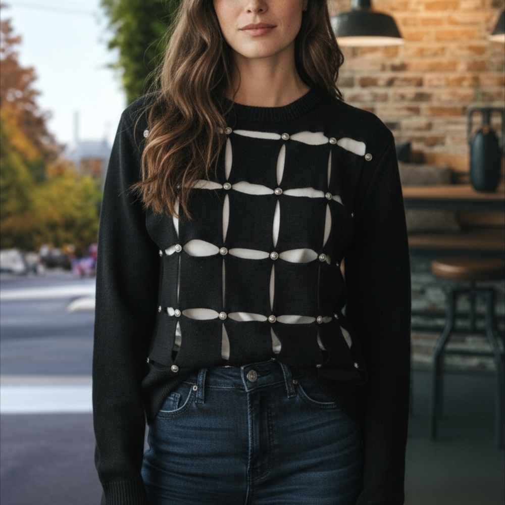 Black and White Women's Sweater
